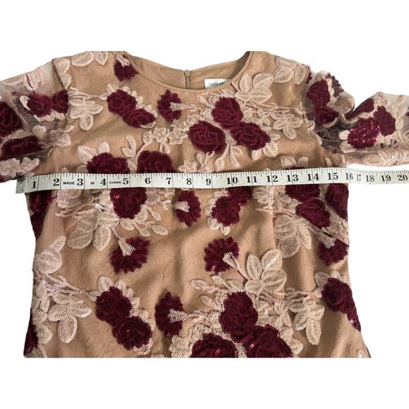 Dress The Population Stephanie Sequin Cocktail Embroidered Mini Dress Size S - Picture 11 of 12